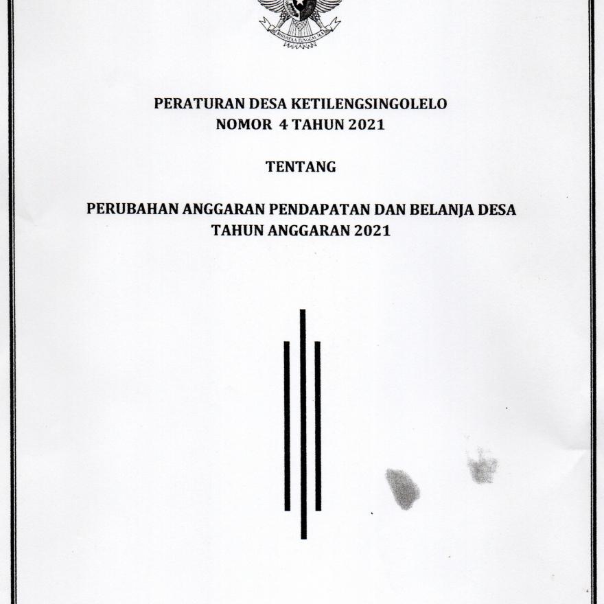 PERUBAHAN ANGGARAN PENDAPATAN dan BELANJA DESA TAHUN ANGGARAN 2021